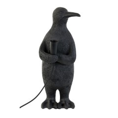 BLACK TABLE LAMP PENGUIN 